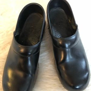 Dansko Black Leather Clogs
